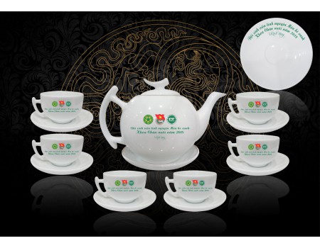 Bộ ấm chén quà tặng, in logo, tên S2 Bộ ấm chén quà tặng, in logo, tên S2